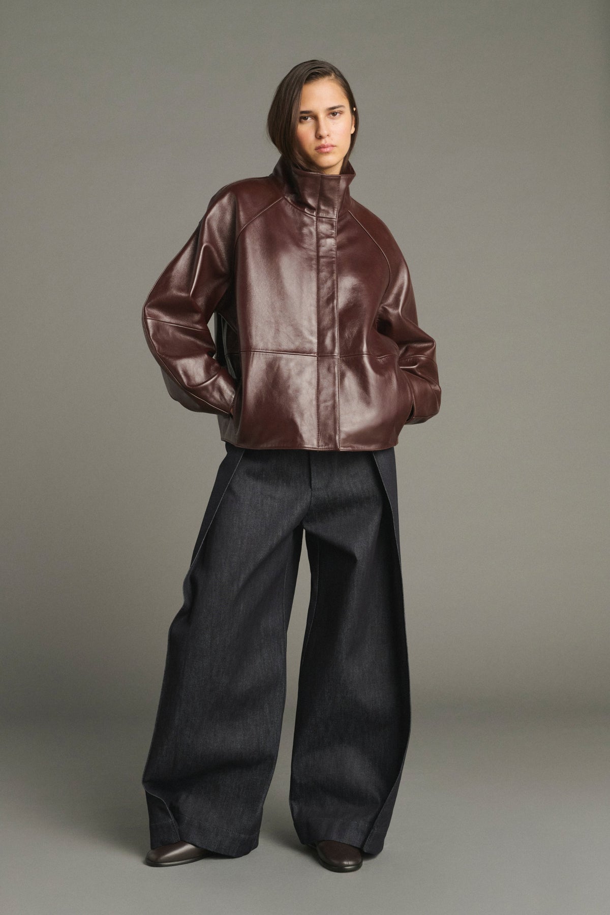 Veste en cuir souple