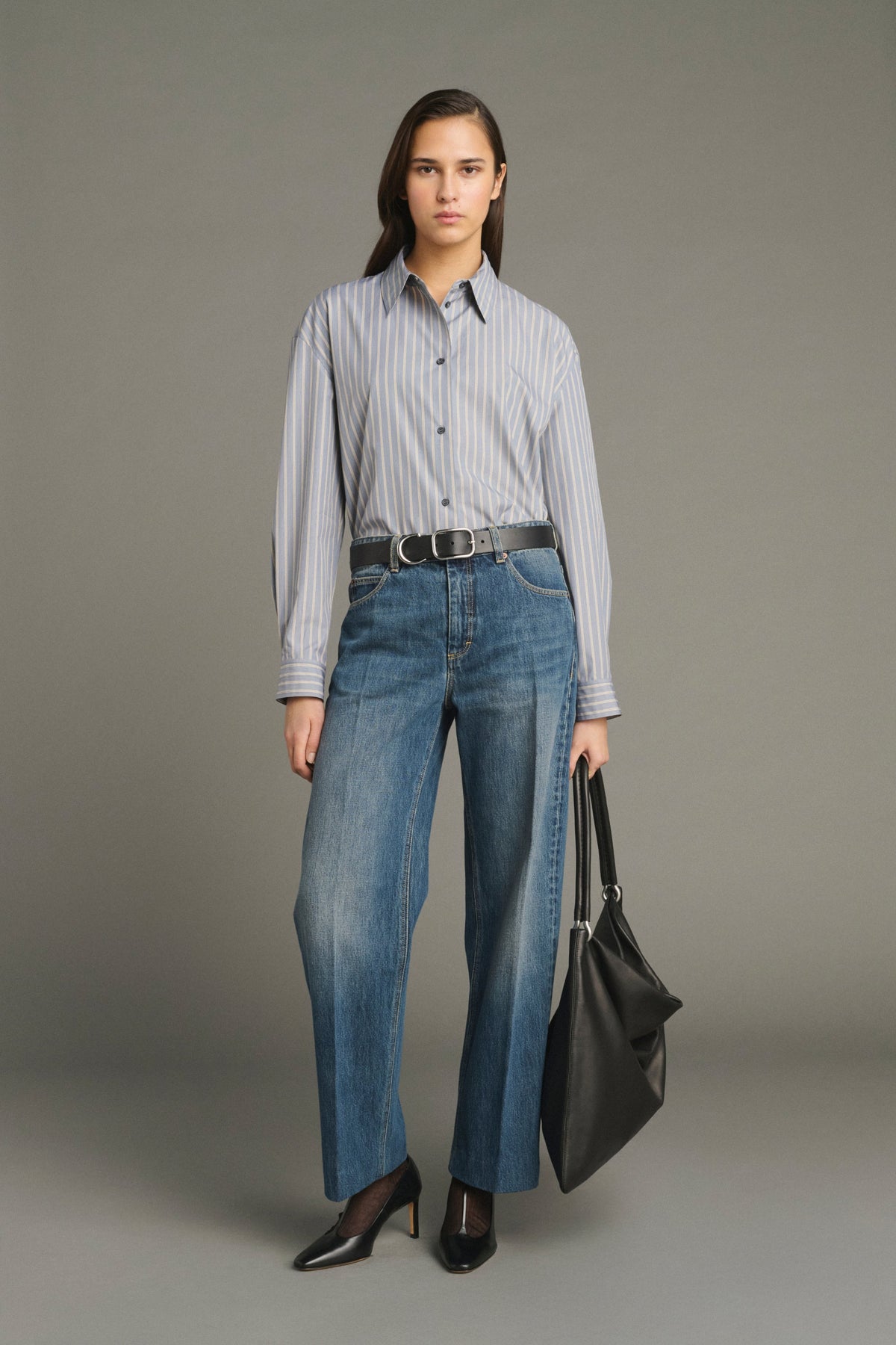 Jean à pli marchand en denim
