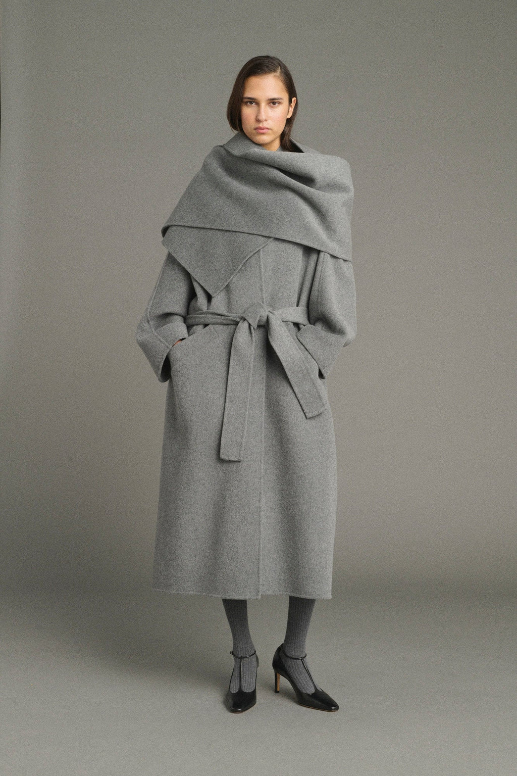 Manteau oversize en laine double face