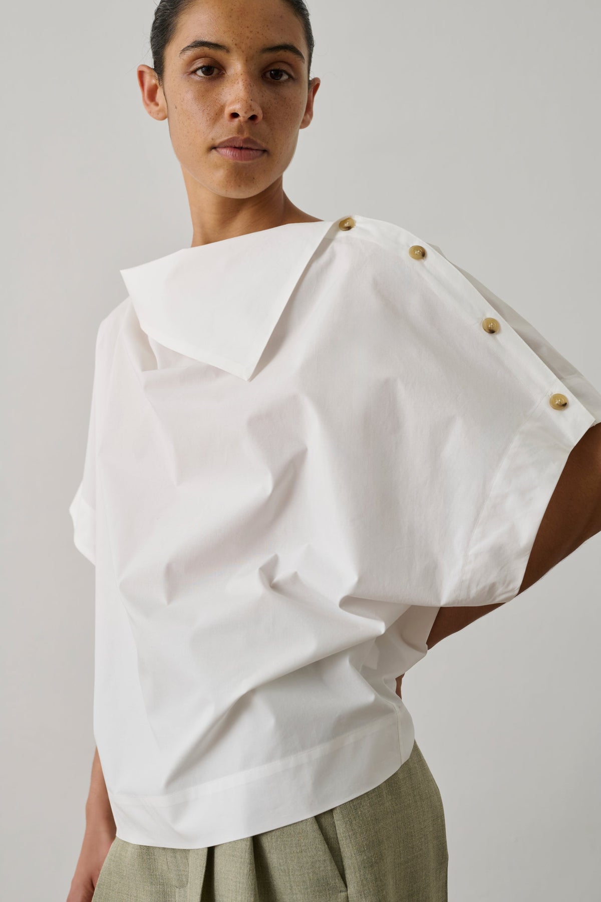 Blouse en lin et coton