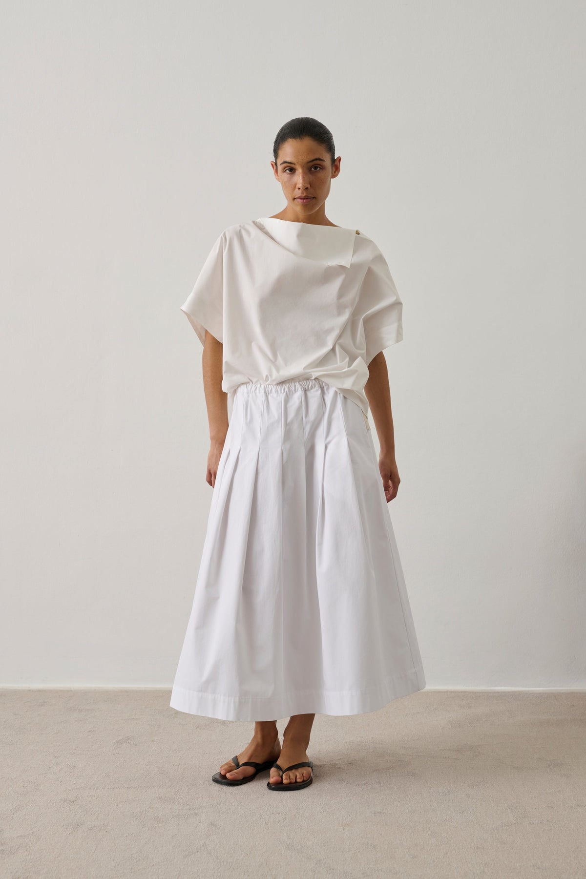 Jupe mi-longue en coton