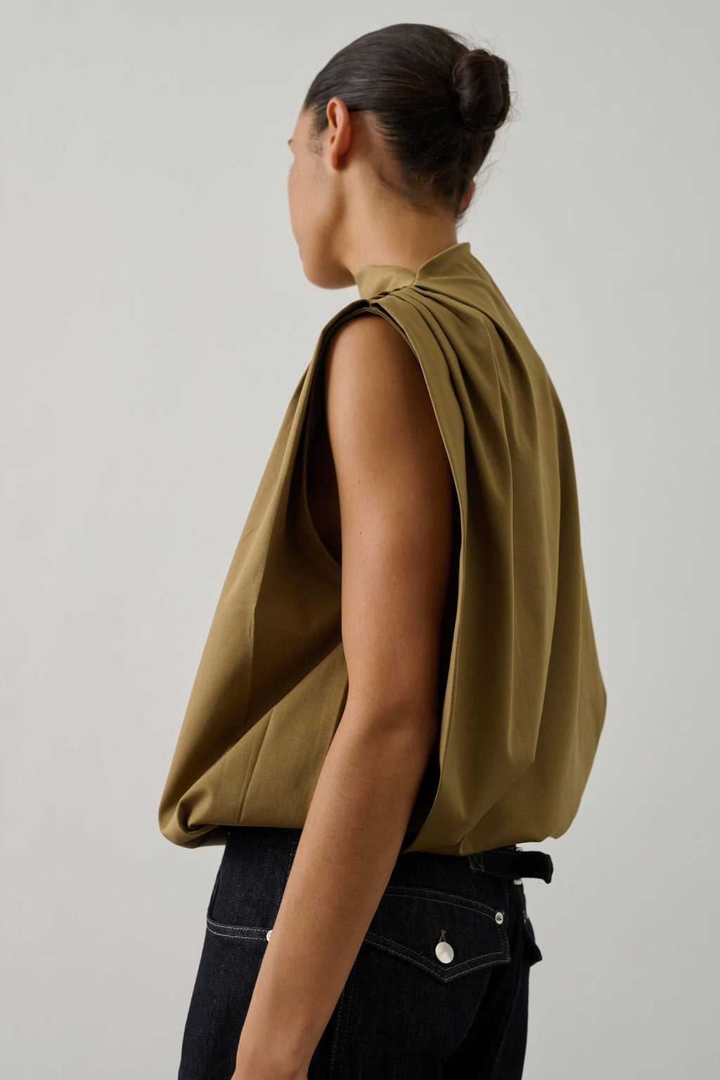 Top oversize sans manches en coton