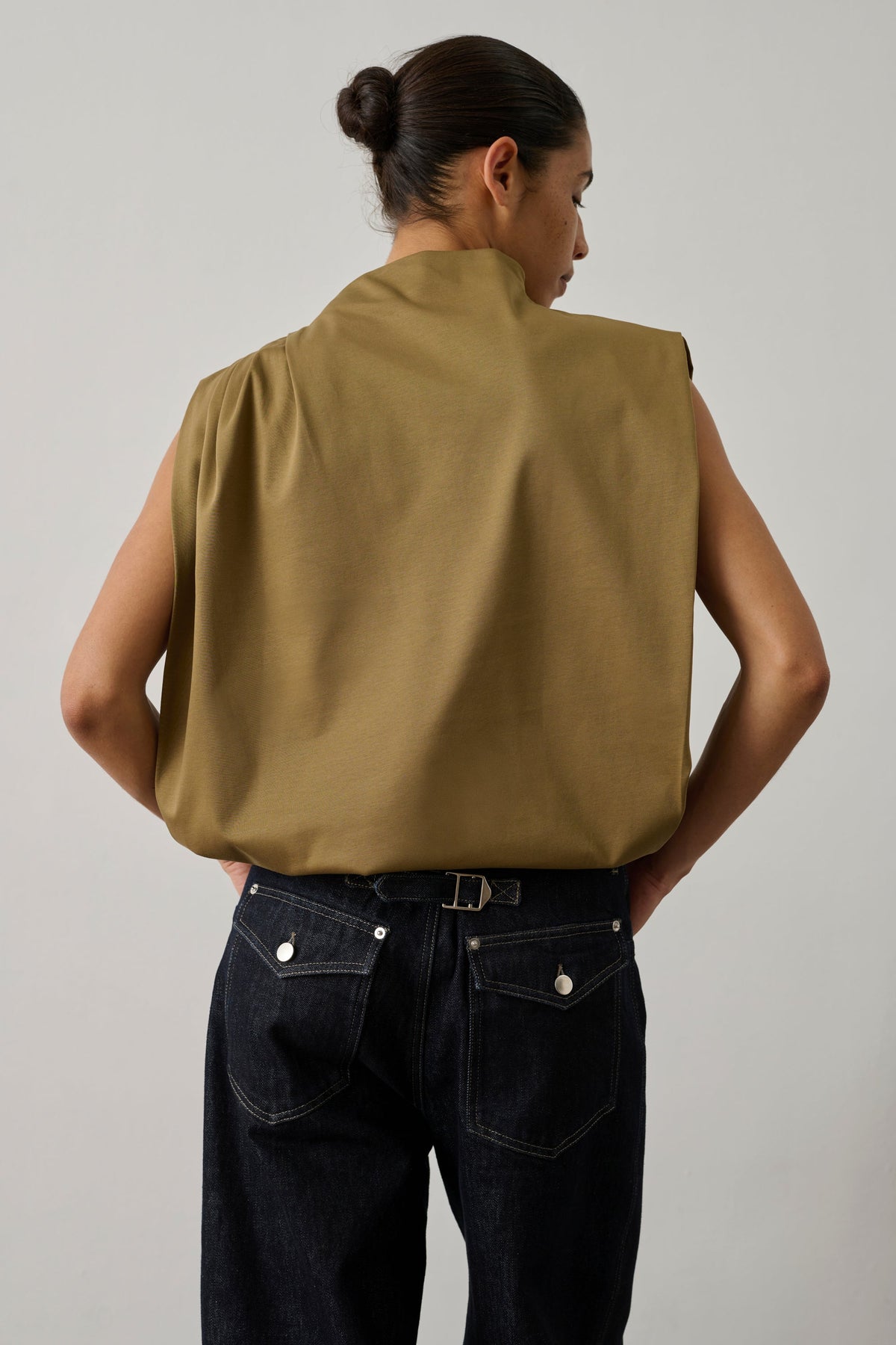 Top oversize sans manches en coton