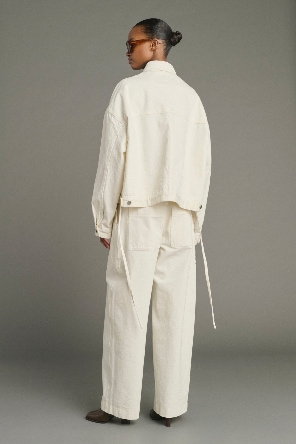 Blouson en denim ceinturé