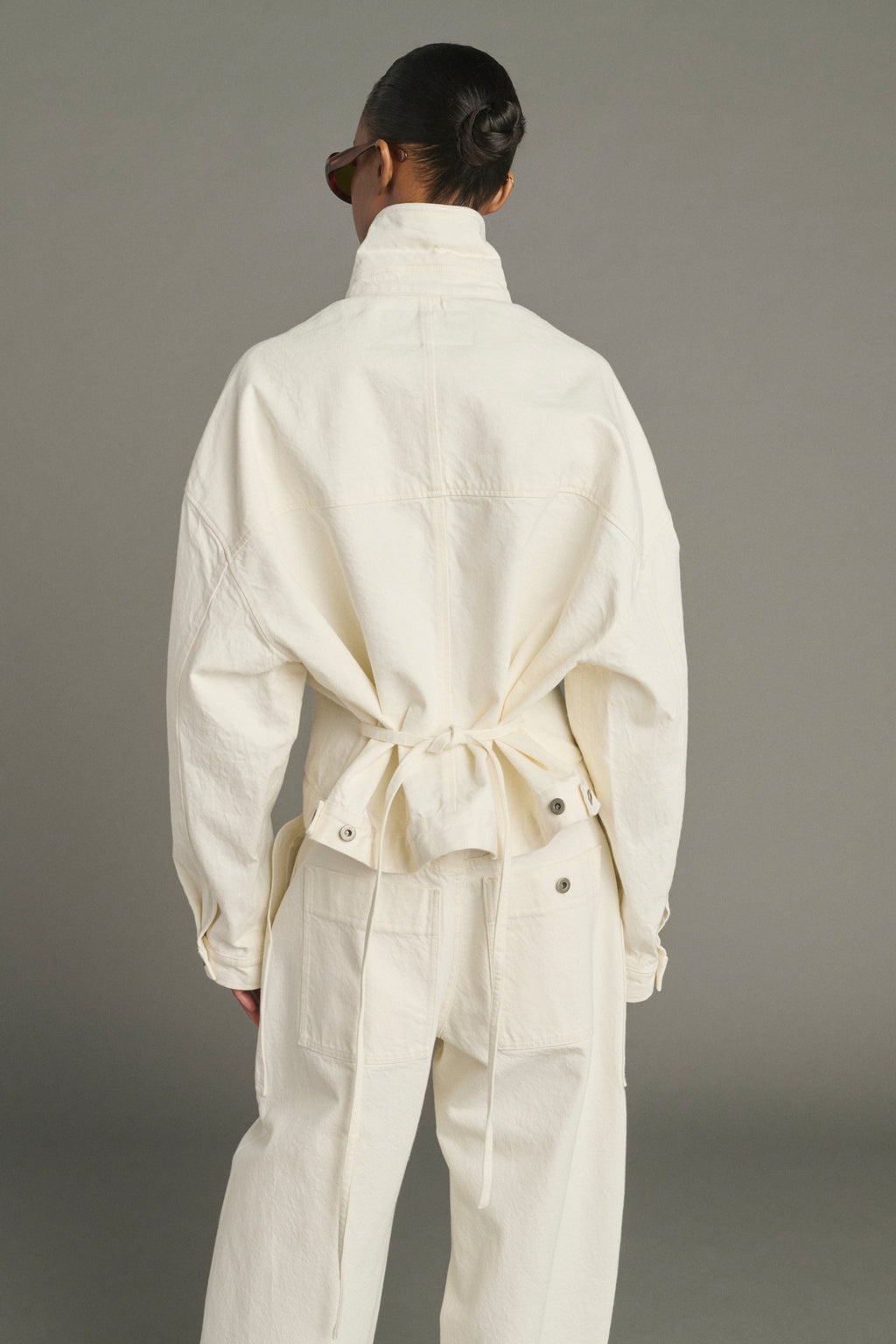 Blouson en denim ceinturé