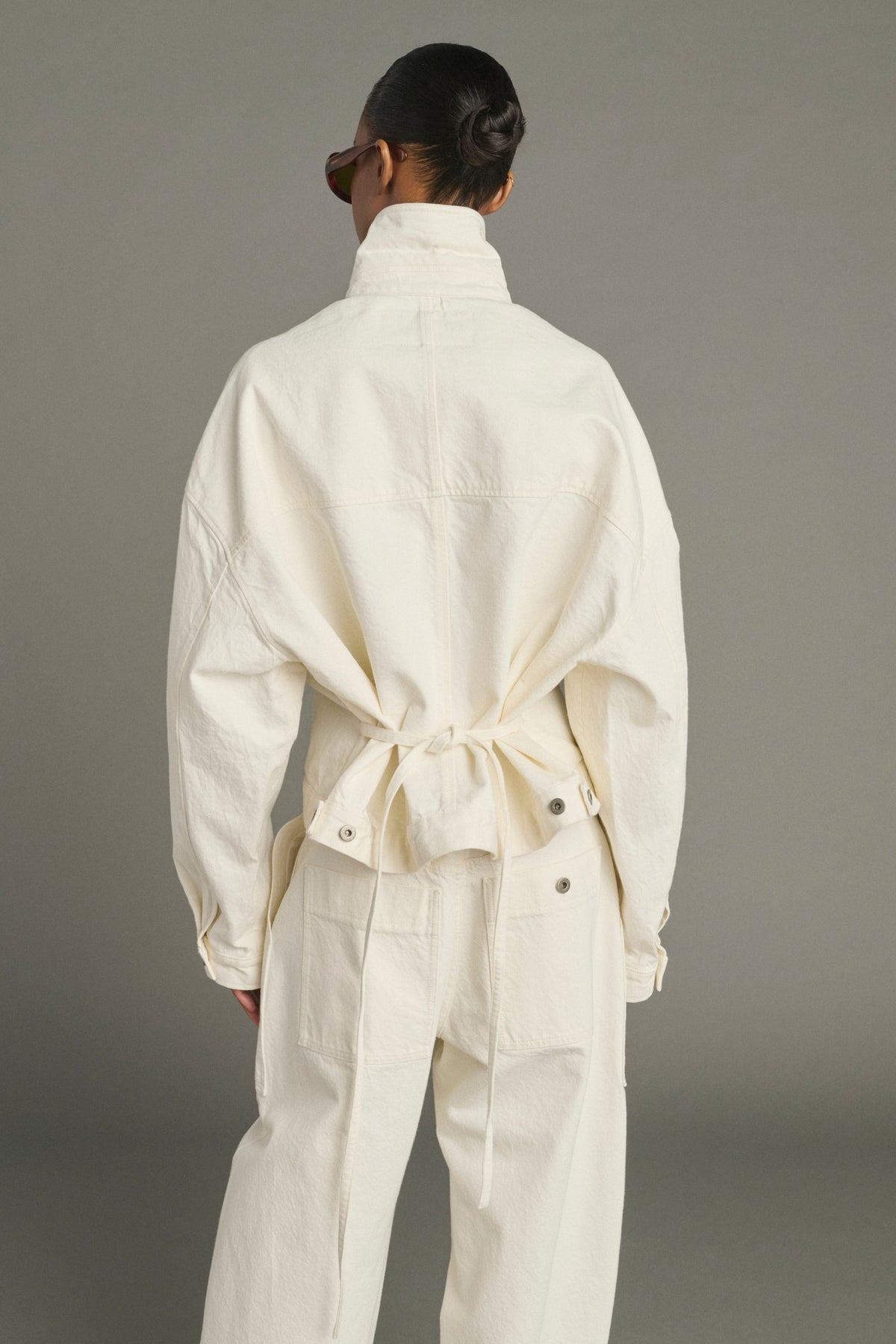 Blouson en denim ceinturé
