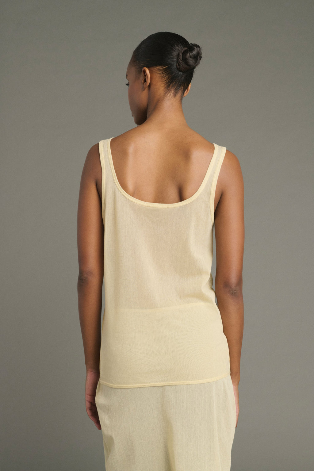 Débardeur en résille de coton semi-transparente