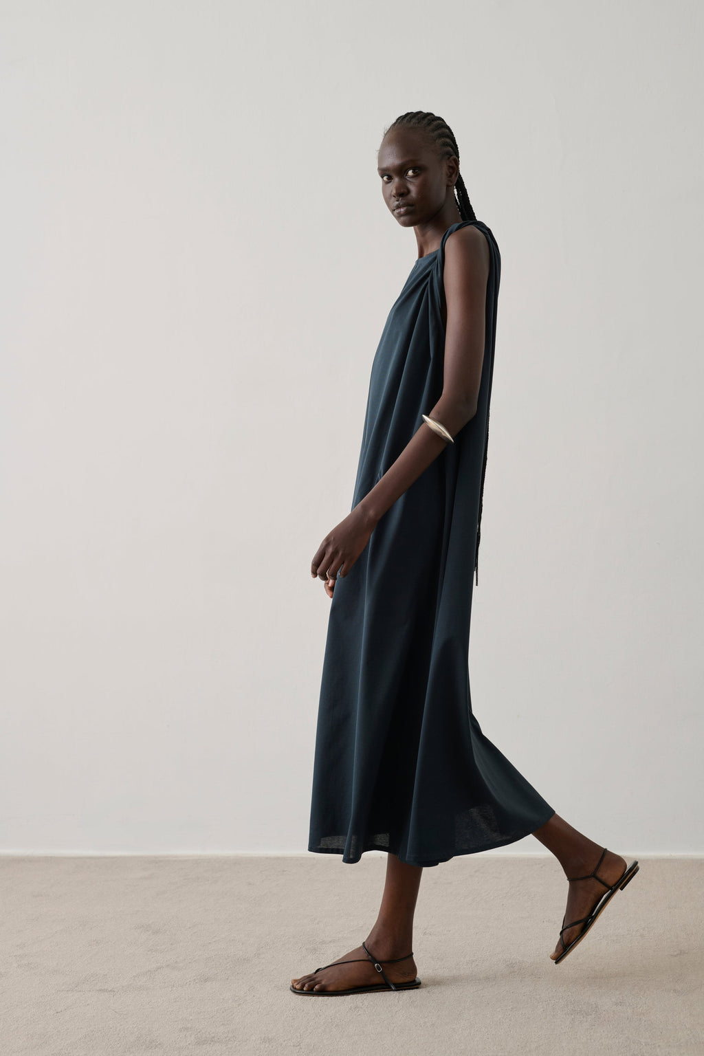 Robe drapée en coton