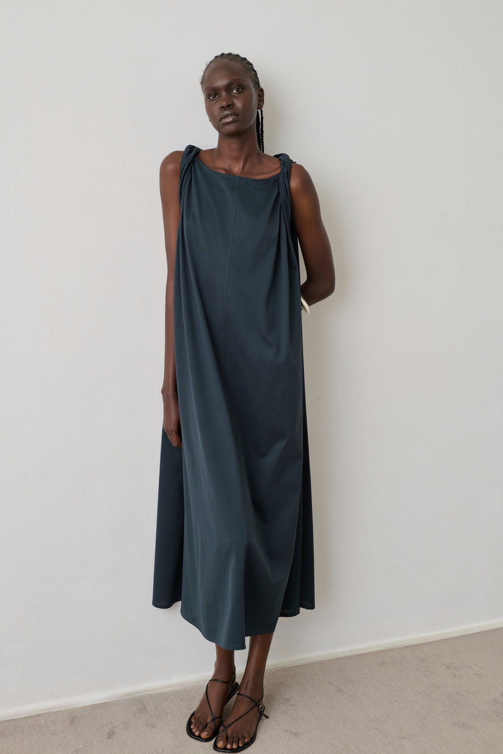 Robe drapée en coton