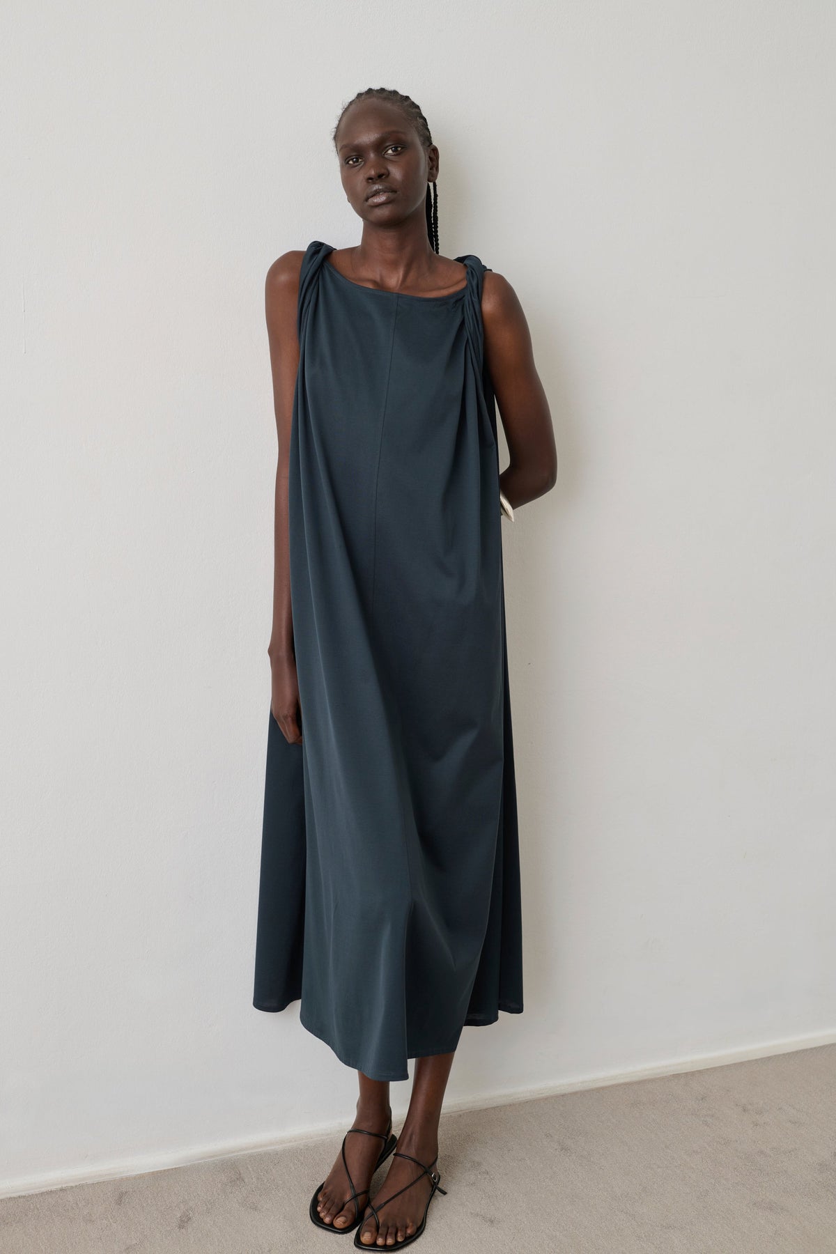 Robe drapée en coton