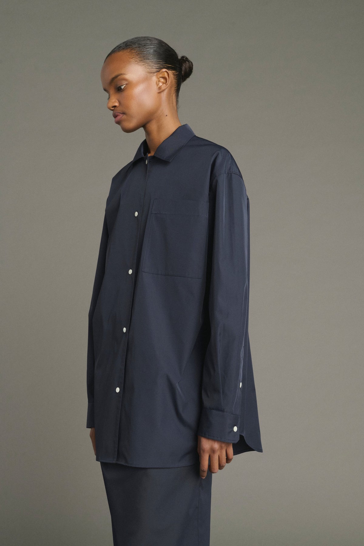 Chemise oversize en taffetas