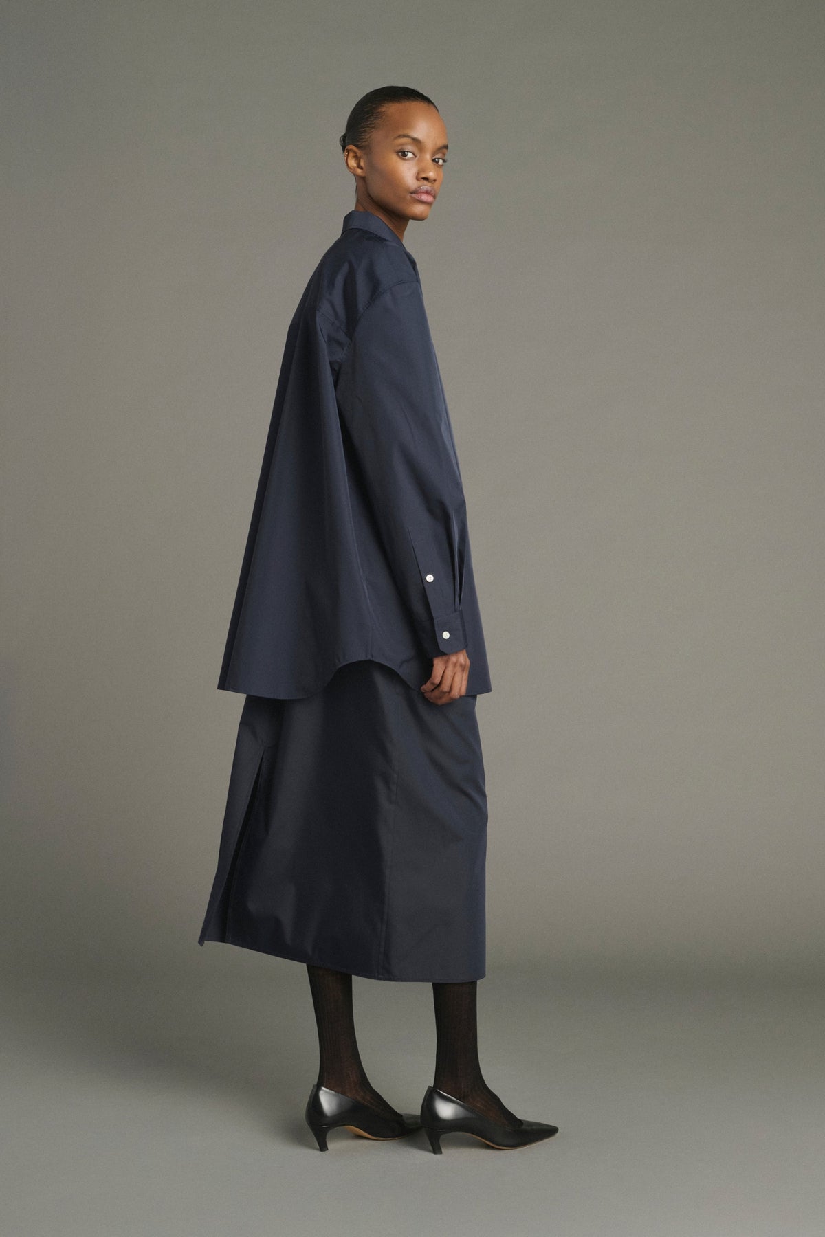 Chemise oversize en taffetas