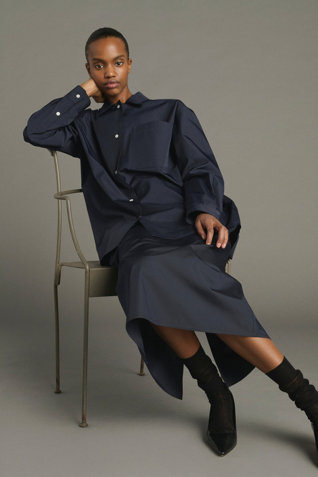 Chemise oversize en taffetas