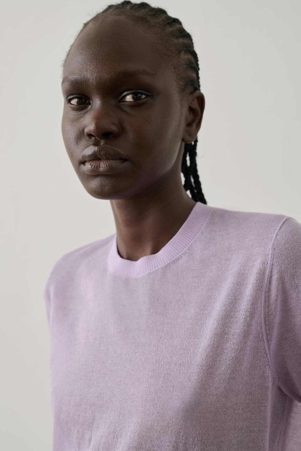 Pull manches courtes en coton transparent