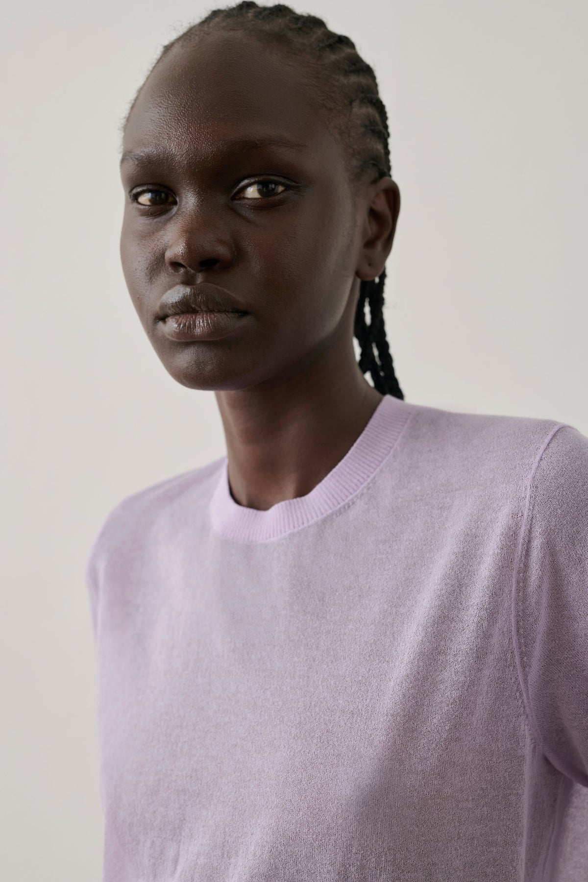 Pull manches courtes en coton transparent