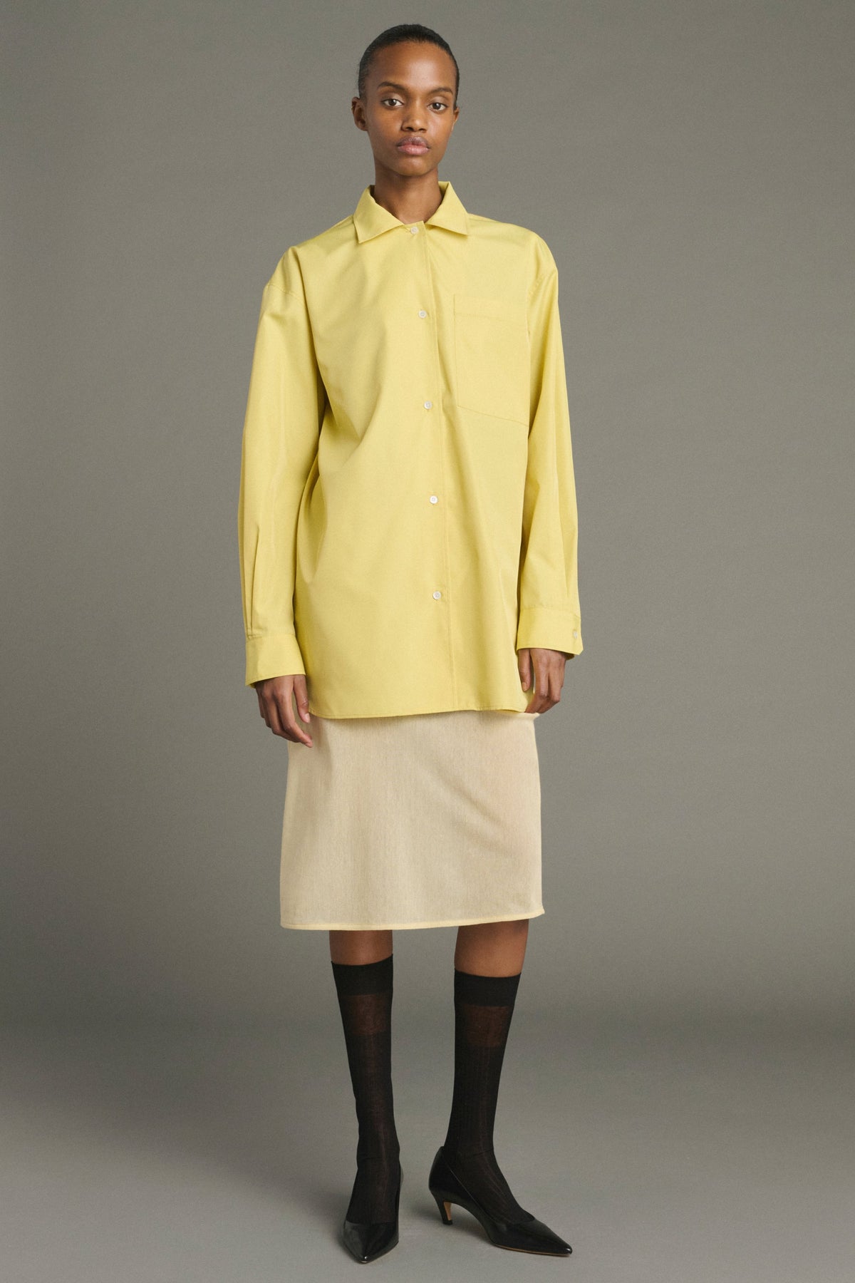 Chemise oversize en taffetas