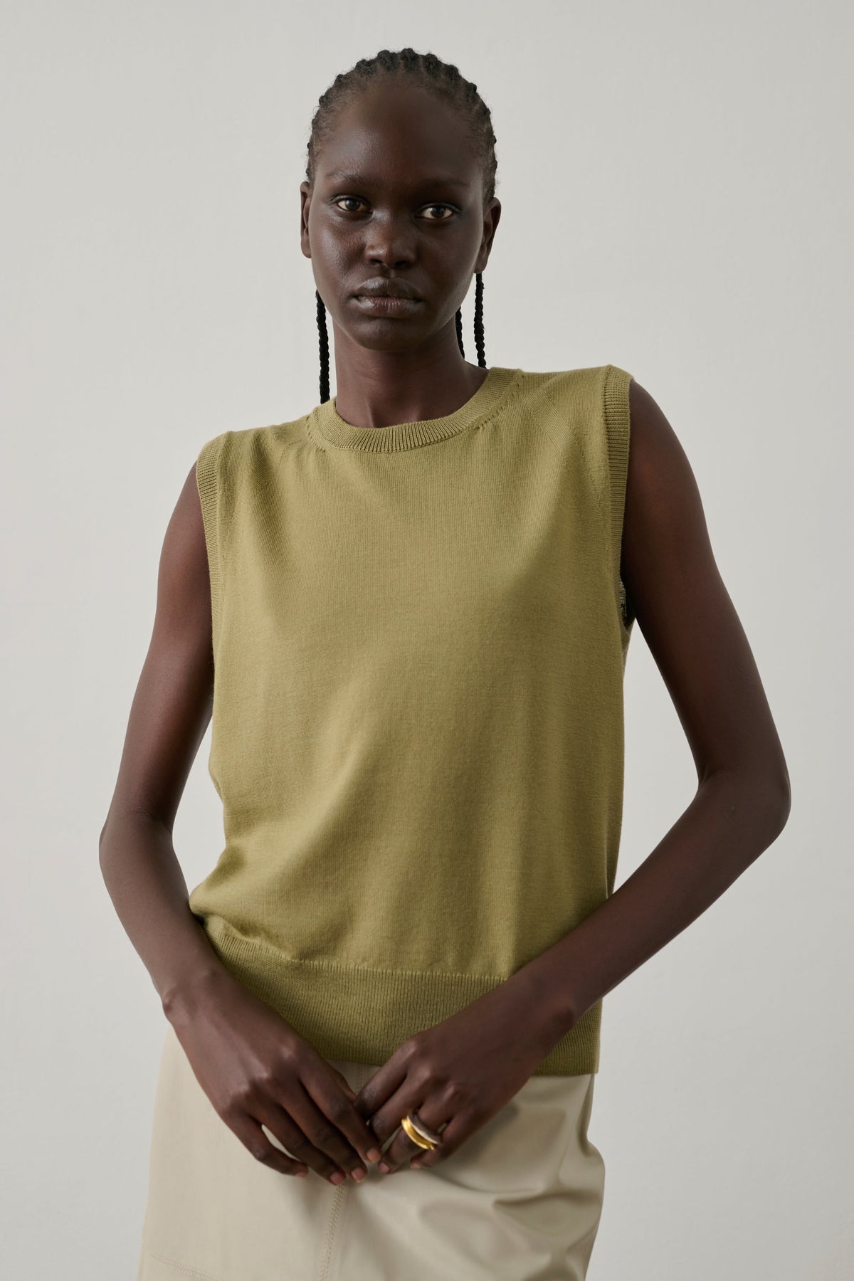 Pull sans manches en laine mérinos