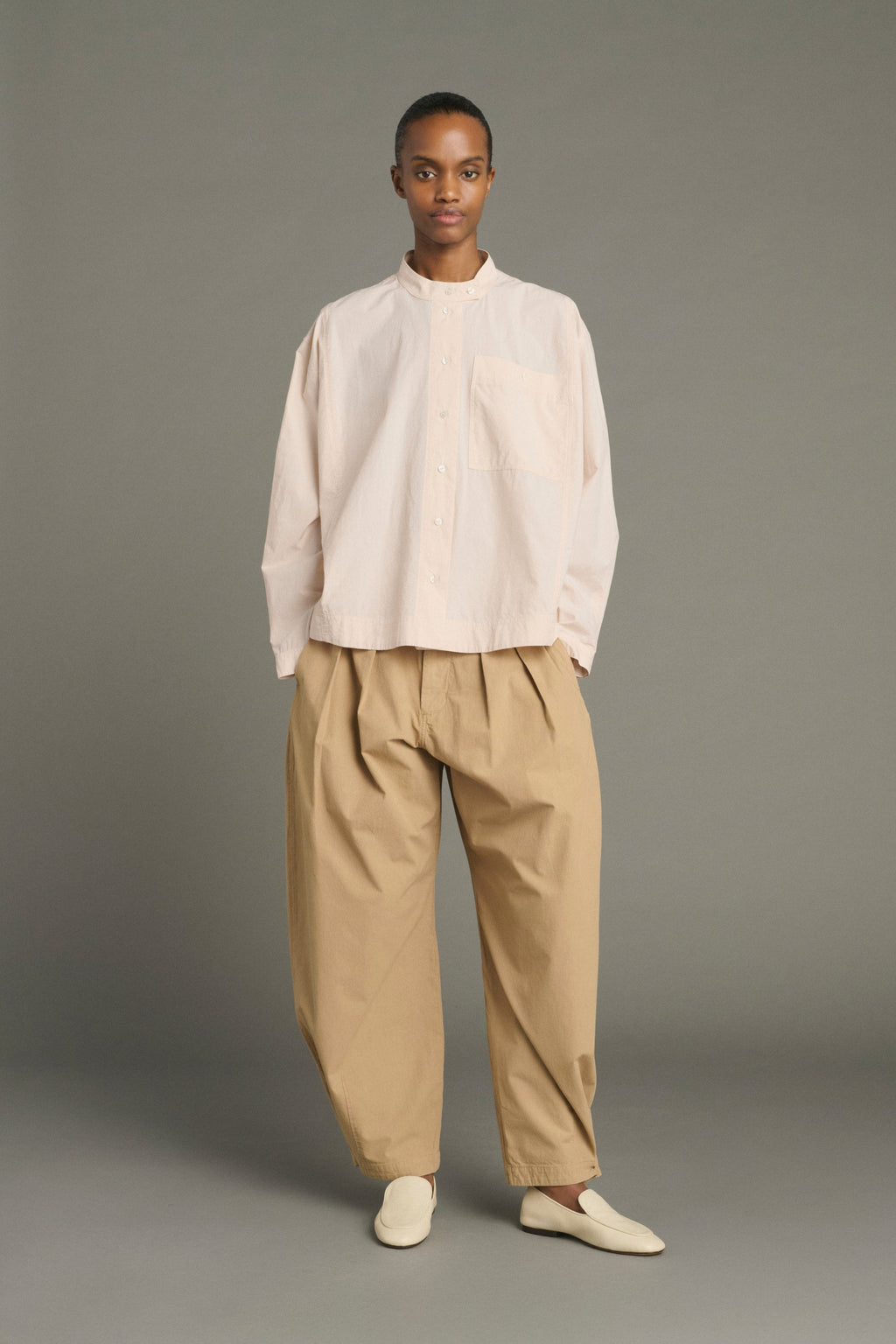 Chemise en popeline lavée