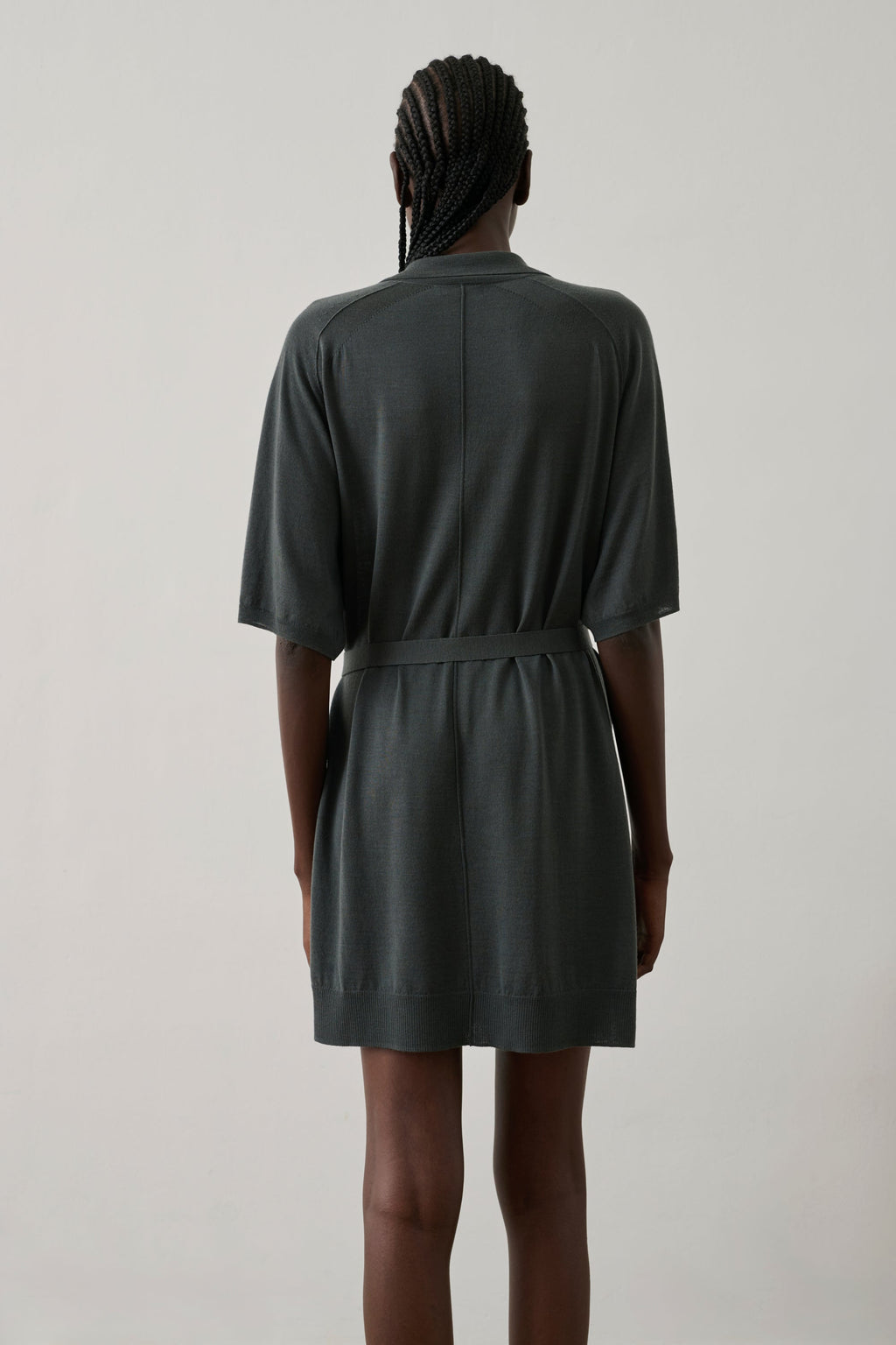 Robe col polo en laine mérinos