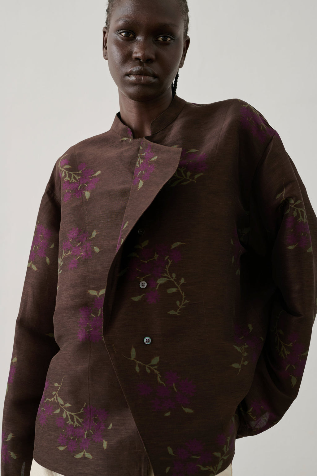 Blouse en lin et soie