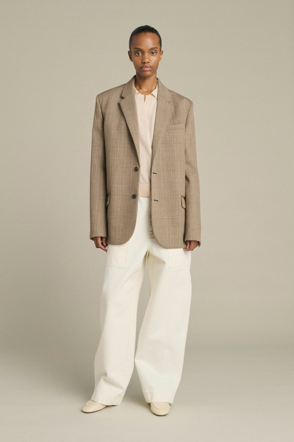 Blazer oversize en Prince-de-Galles fondu
