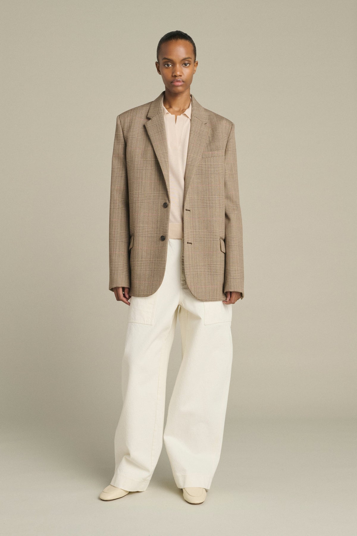 Blazer oversize en Prince-de-Galles fondu