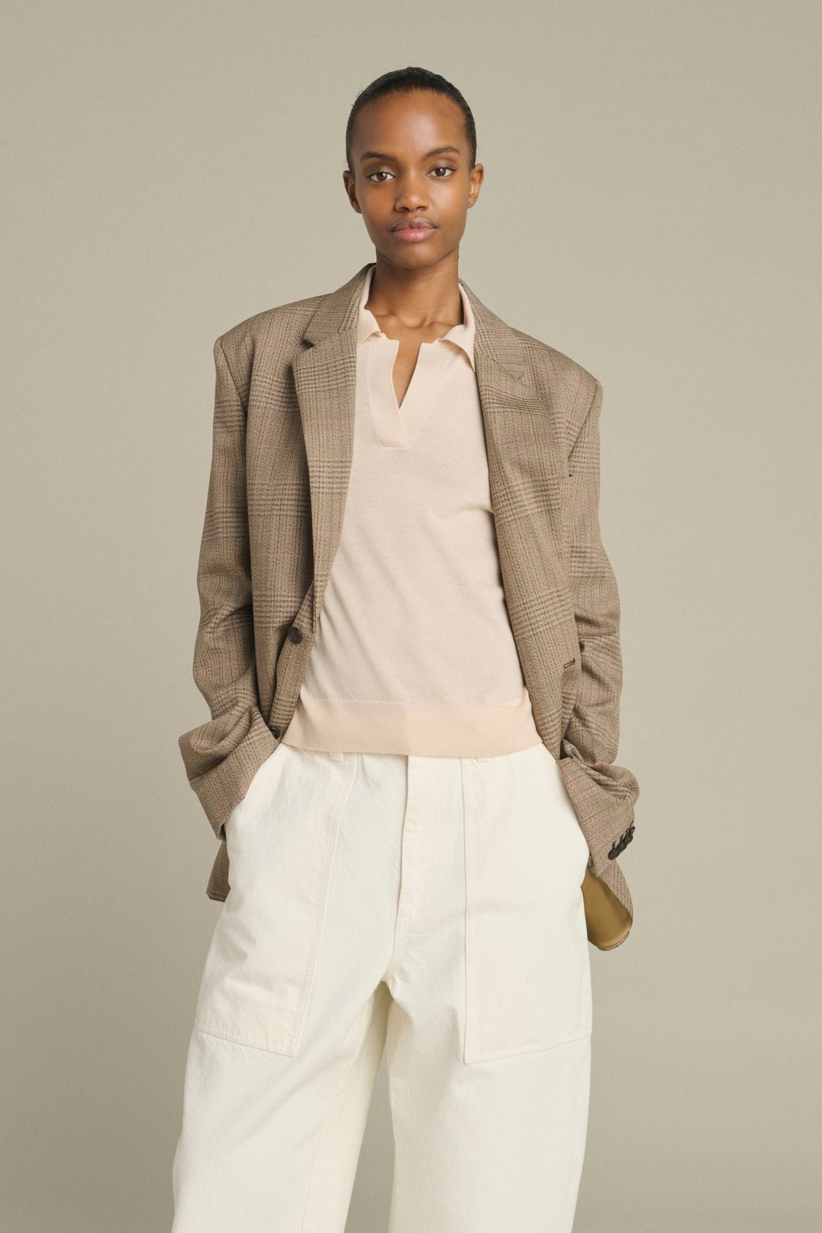 Blazer oversize en Prince-de-Galles fondu