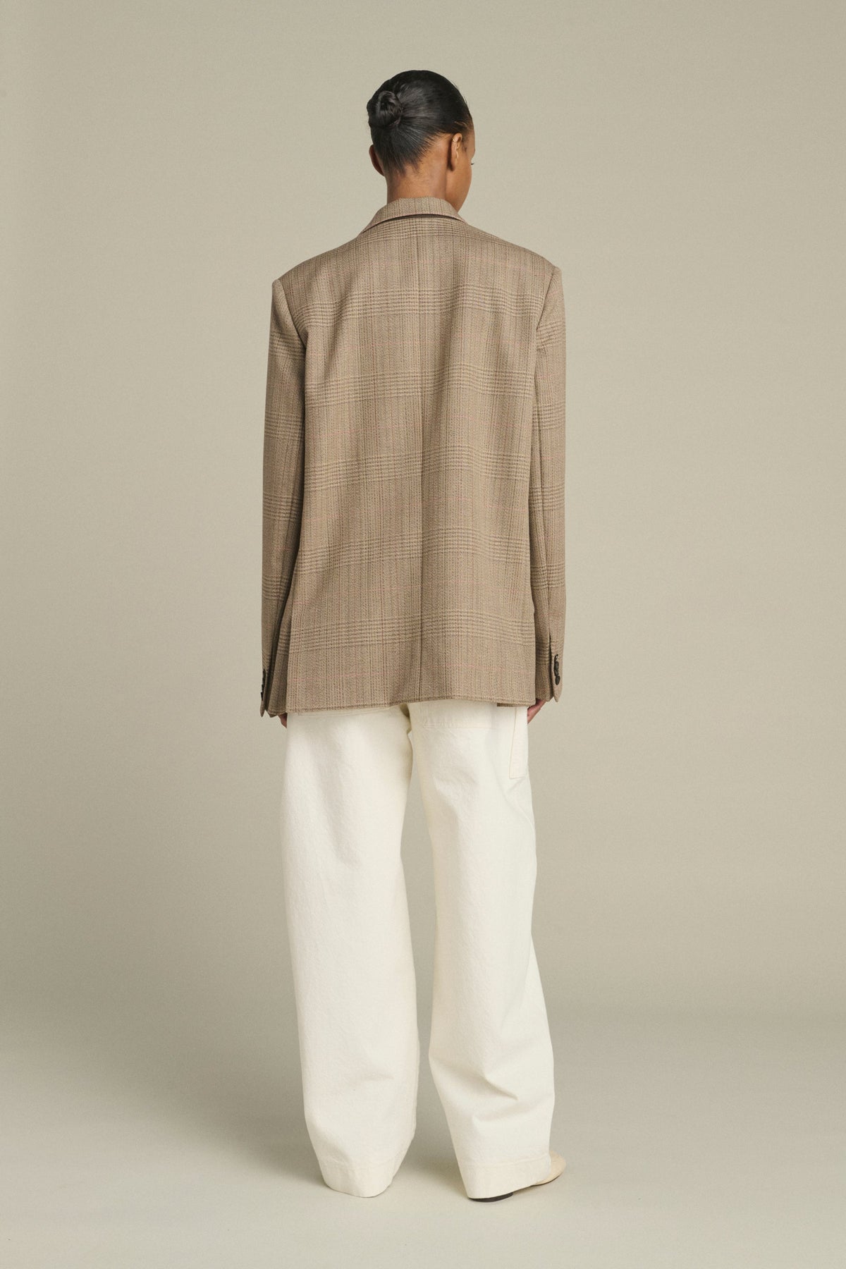 Blazer oversize en Prince-de-Galles fondu