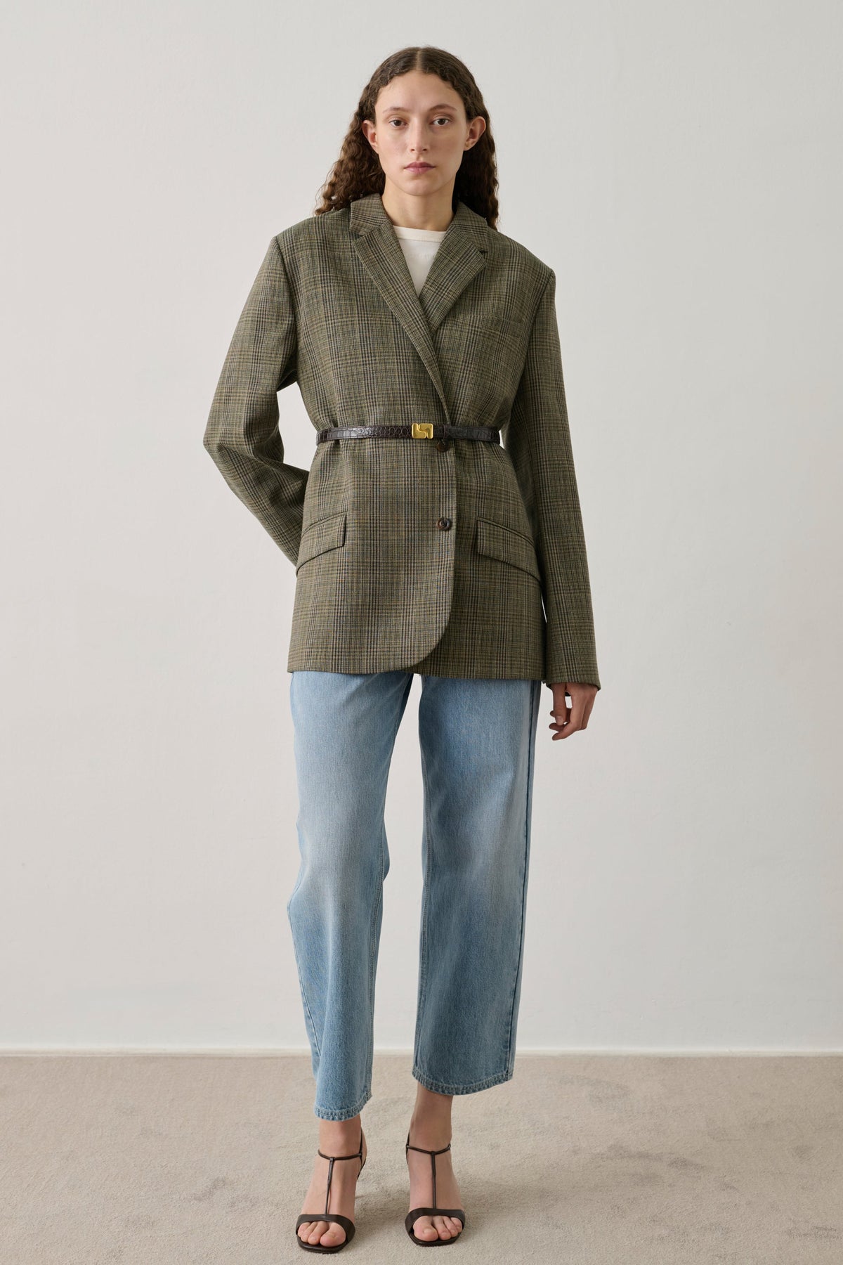 Blazer oversize en Prince-de-Galles fondu