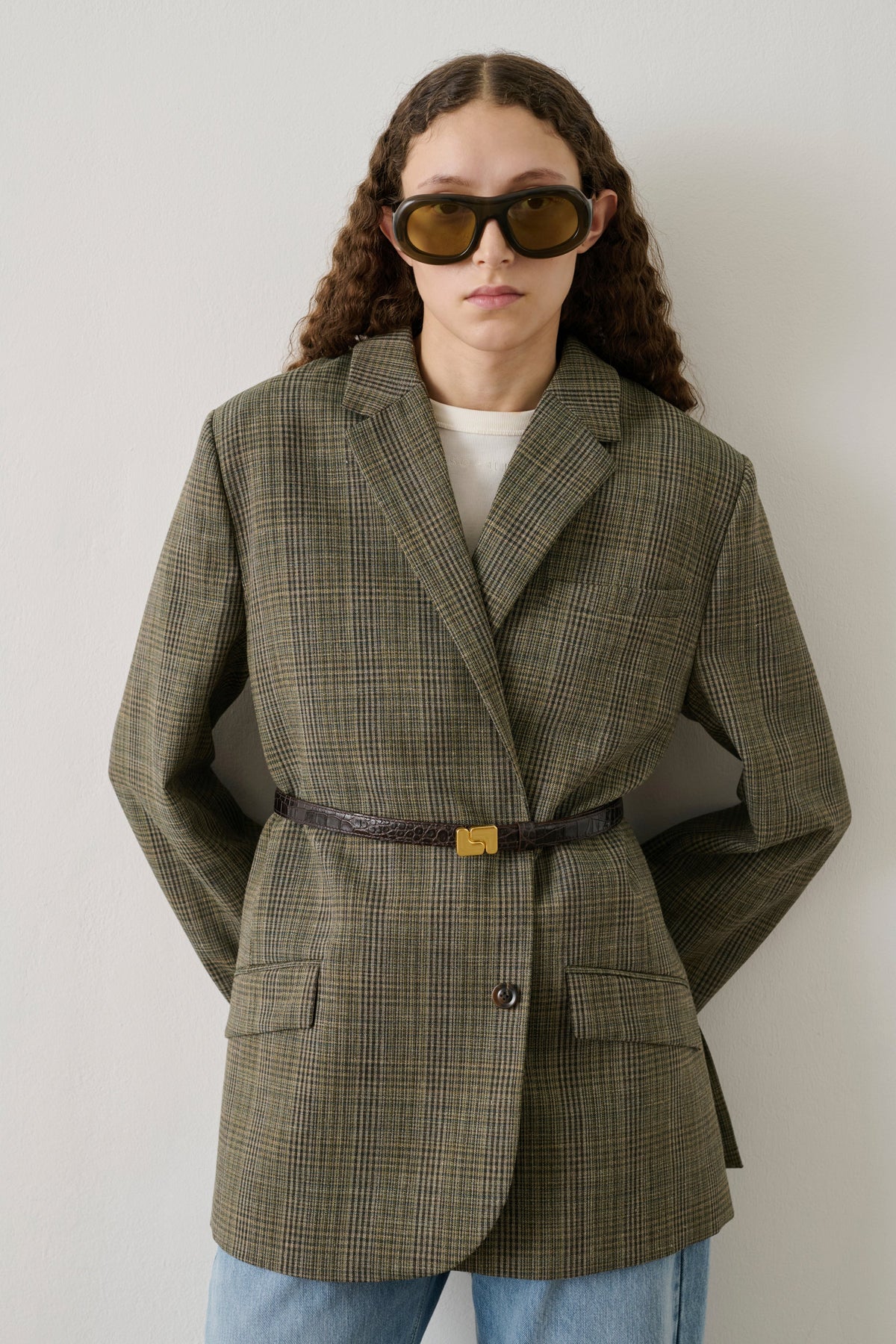 Blazer oversize en Prince-de-Galles fondu