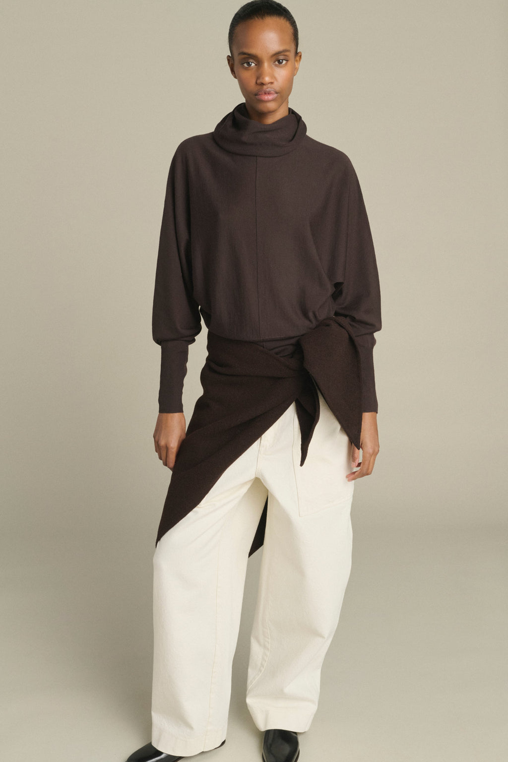 Foulard triangle en laine double face