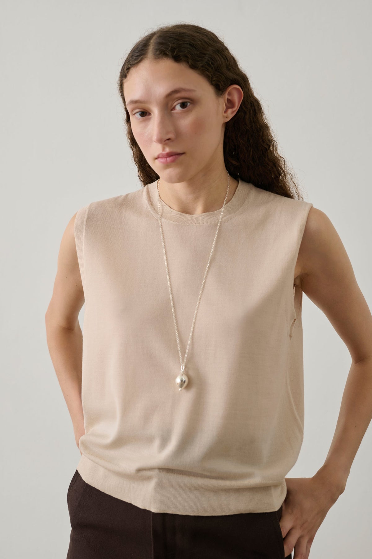Pull sans manches en laine mérinos