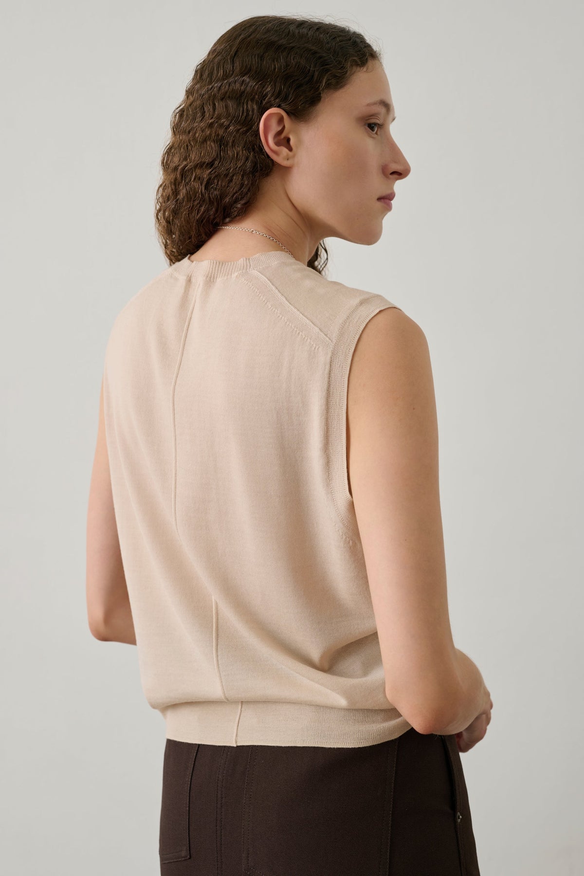 Pull sans manches en laine mérinos