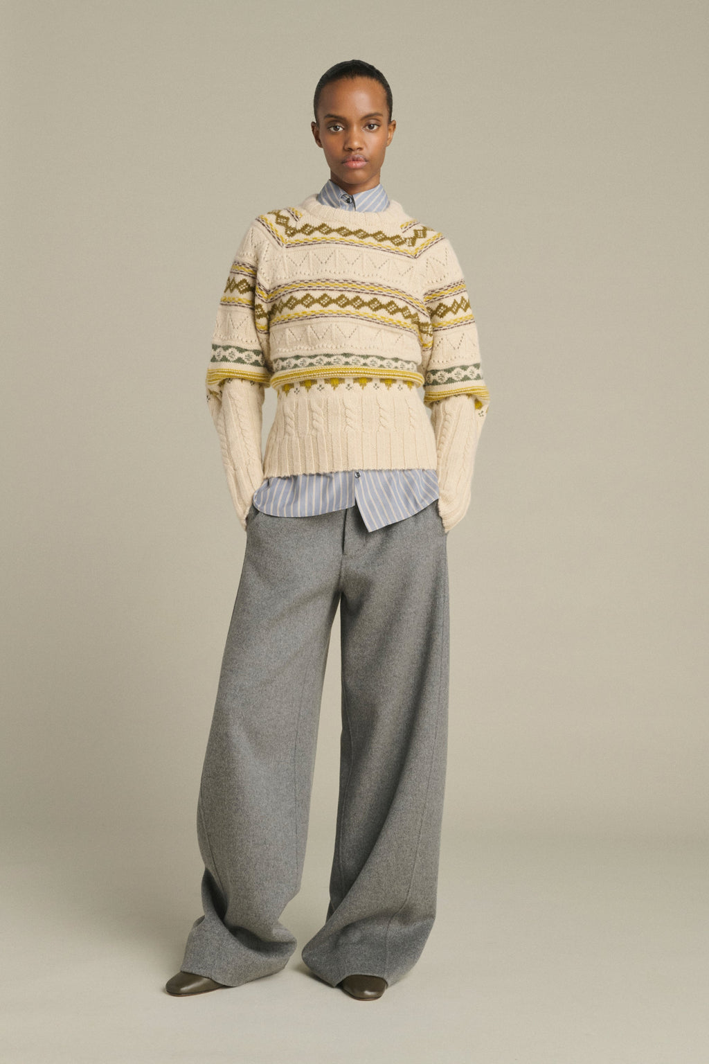 Pull jacquard épais