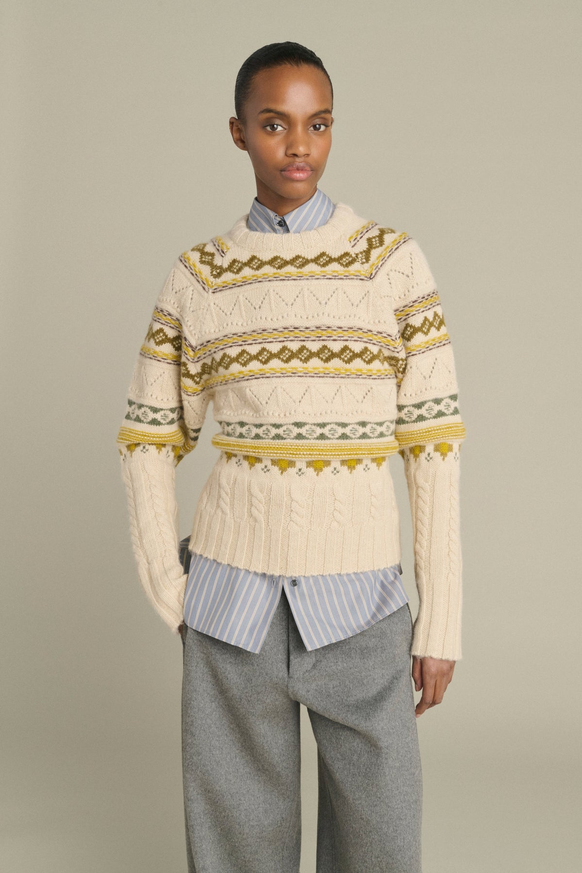 Pull jacquard épais