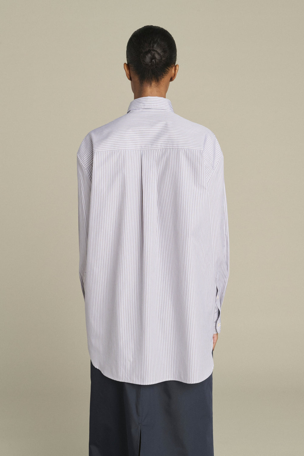 Chemise oversize à poche en coton enduit
