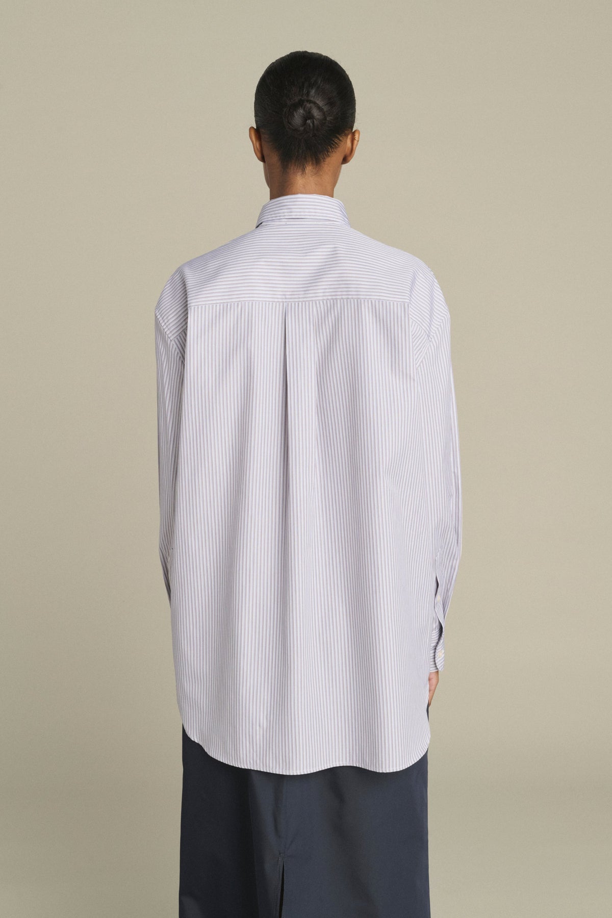 Chemise oversize à poche en coton enduit