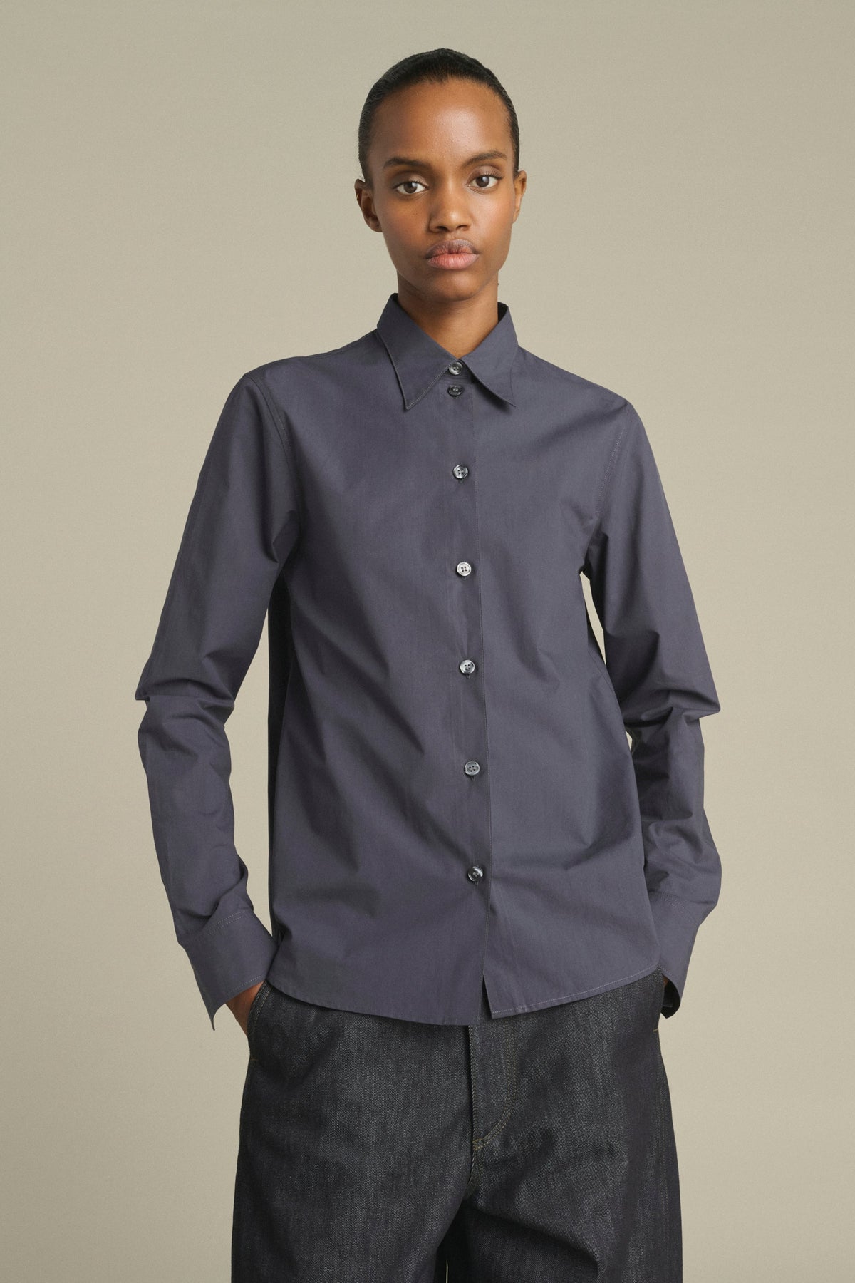 Chemise cintrée en popeline de coton