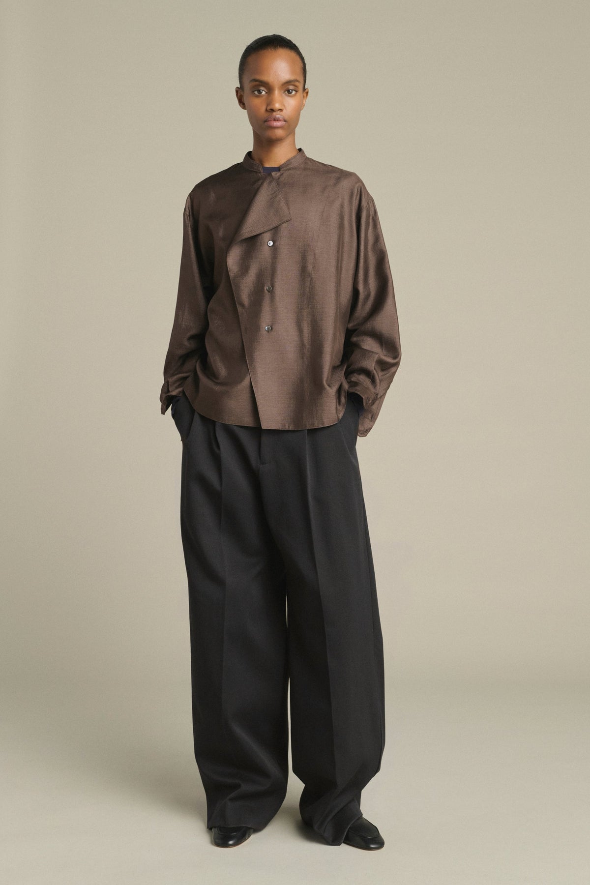 Blouse en lin et soie
