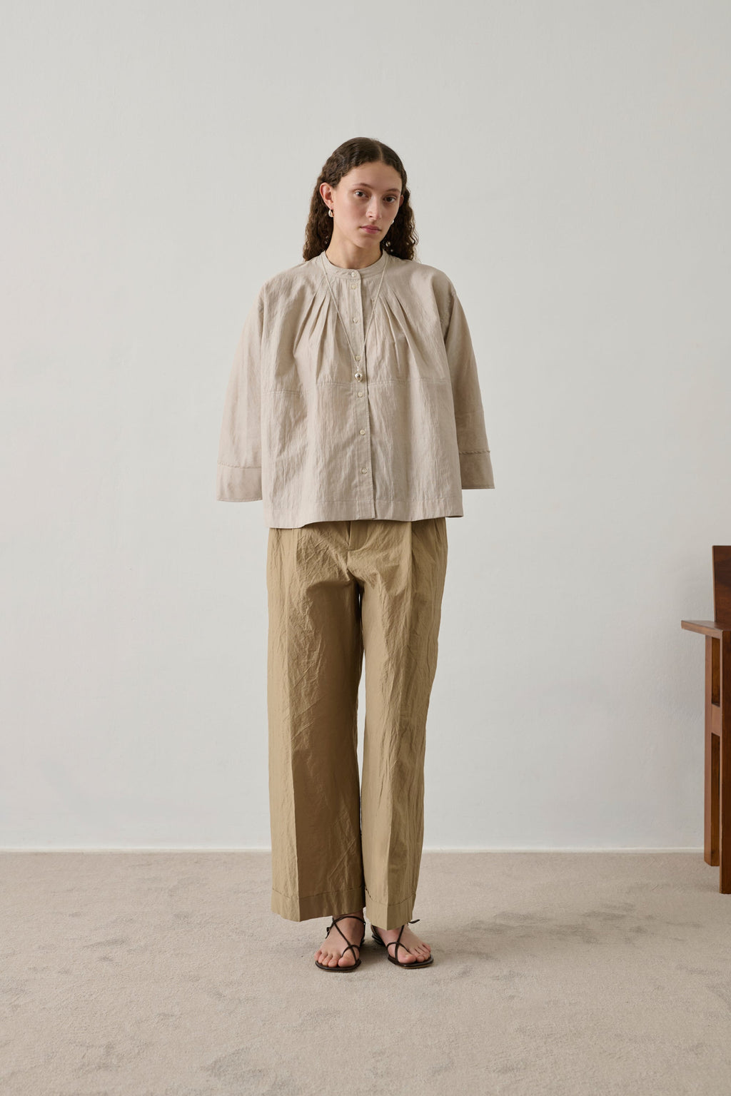 Blouse en lin et coton