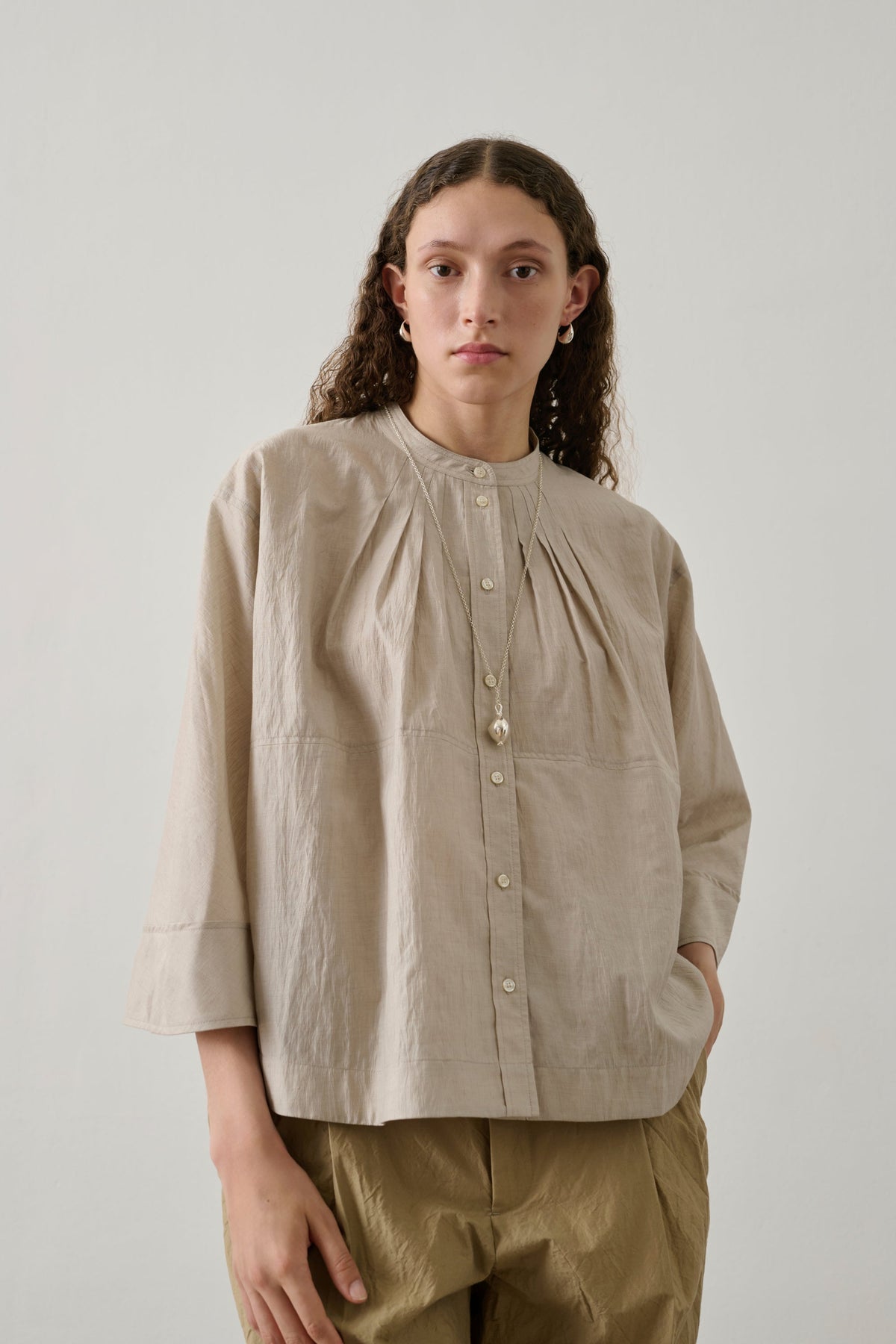 Blouse en lin et coton