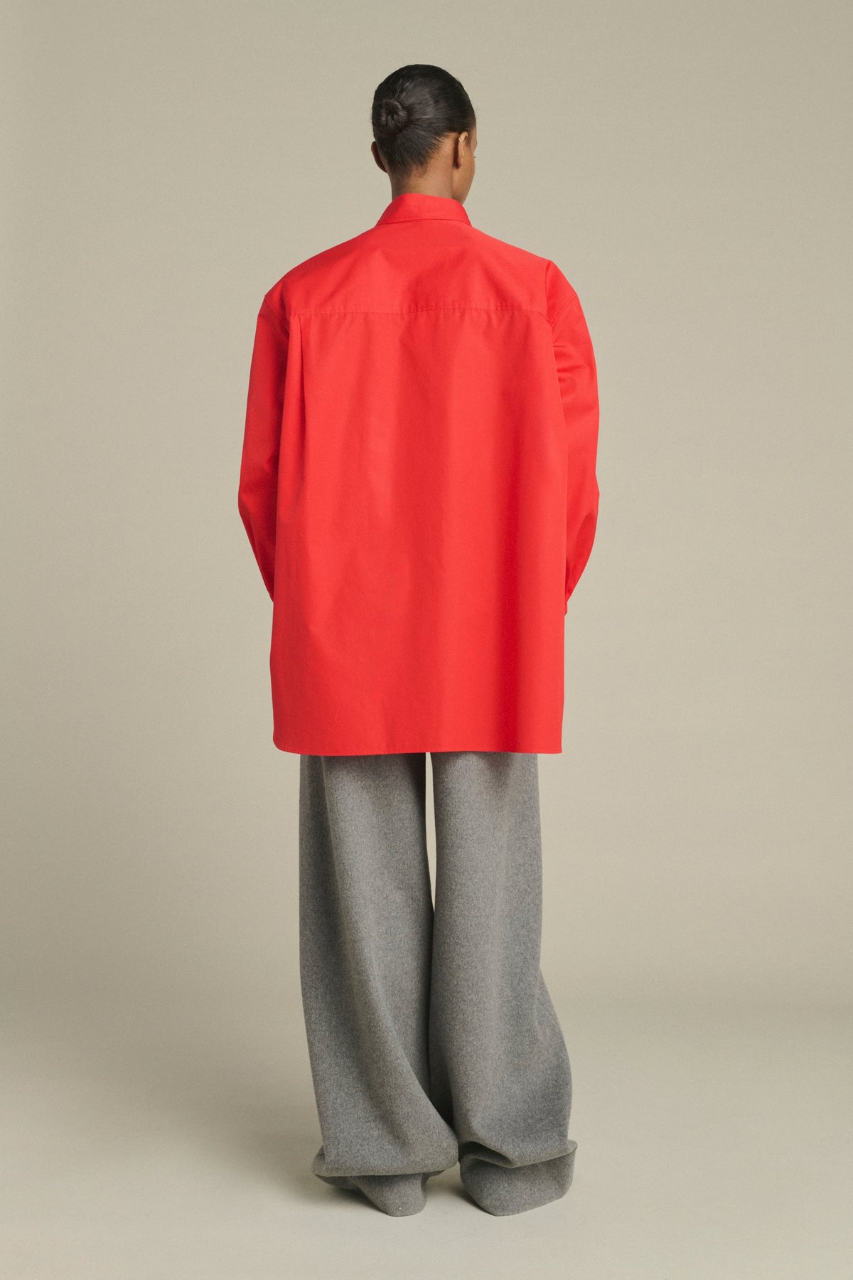 Chemise oversize en popeline glacée