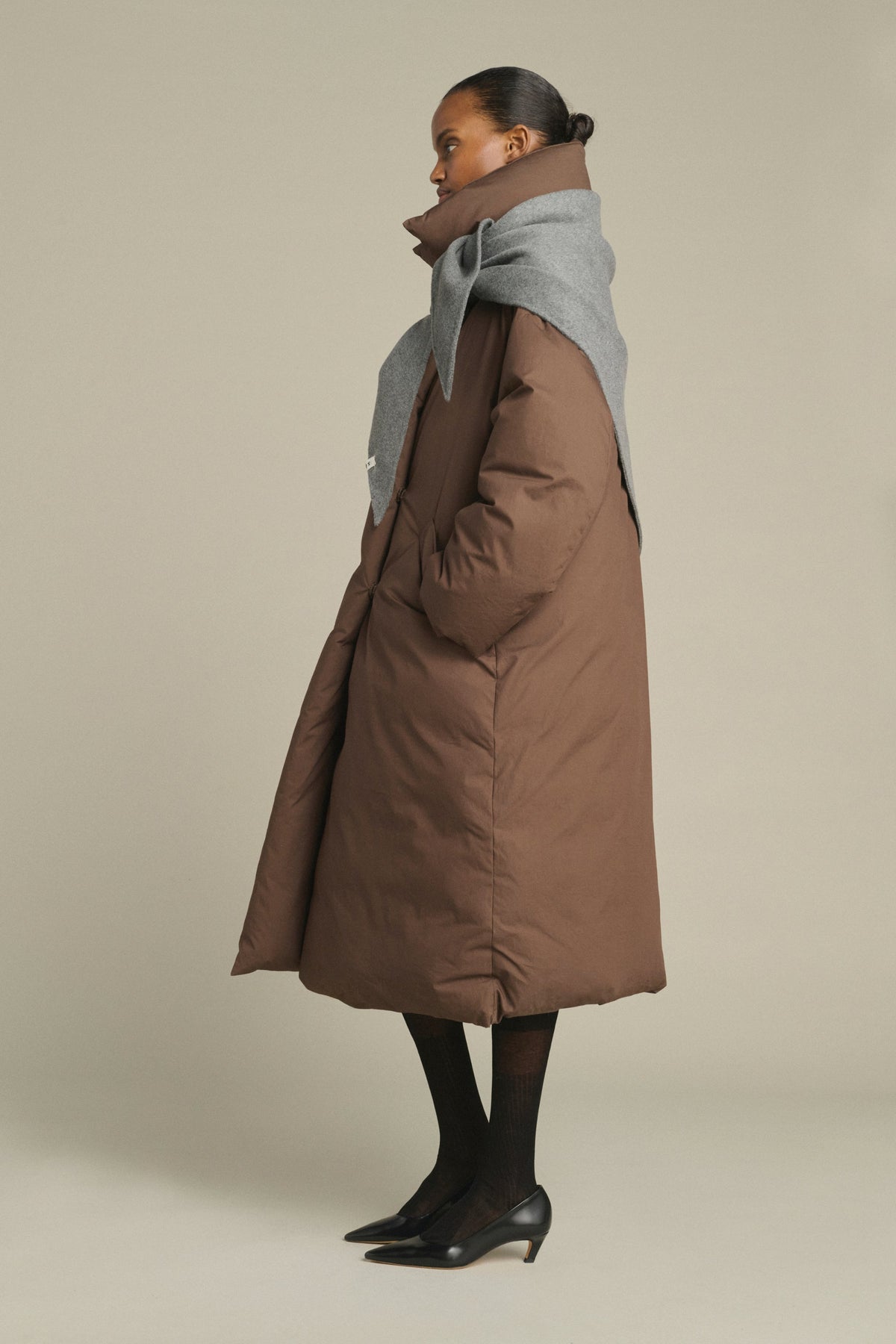 Foulard triangle en laine double face