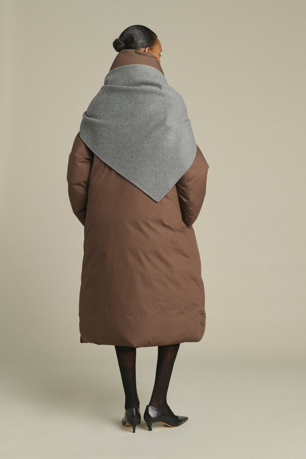 Foulard triangle en laine double face