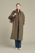 Manteau raglan en laine pied-de-poule