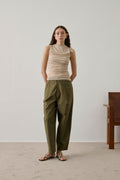 Pantalon à pinces en toile
