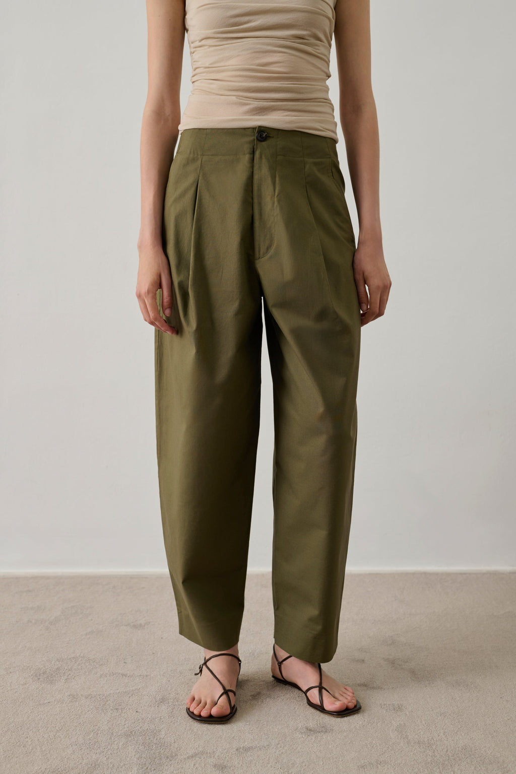 Pantalon à pinces en toile