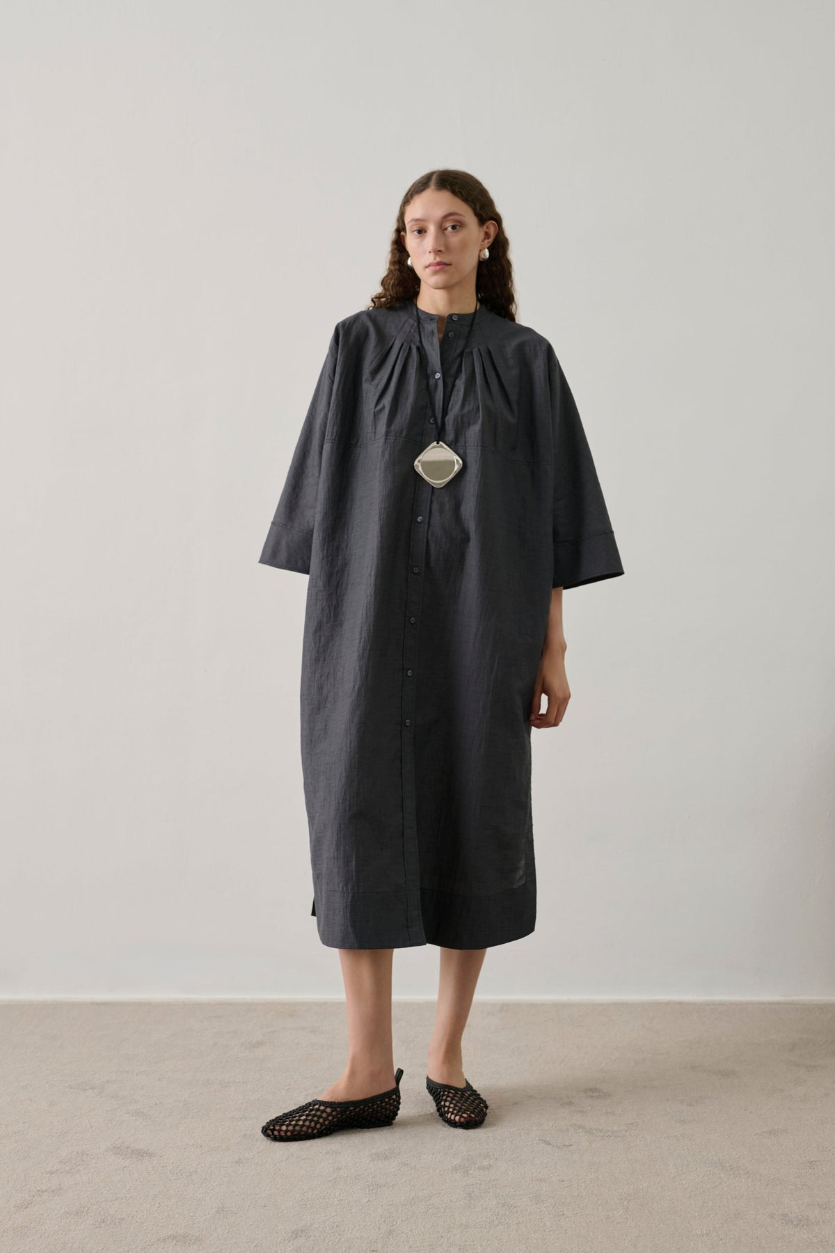 Robe en lin et coton