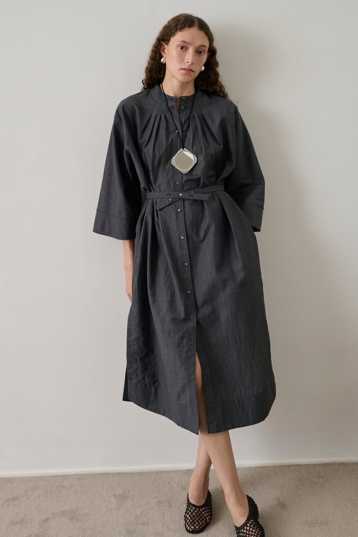 Robe en lin et coton