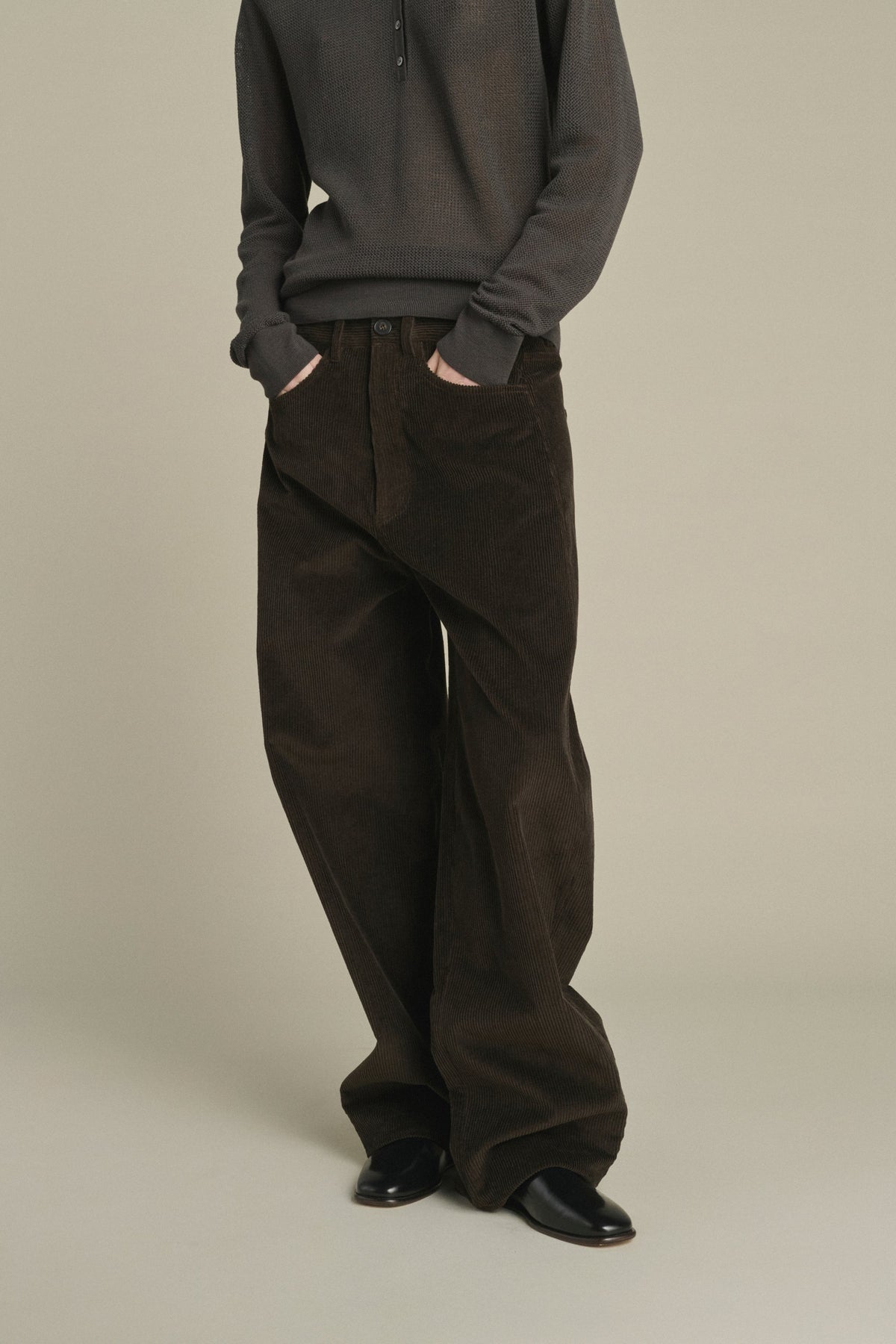 Pantalon en velours 500 raies